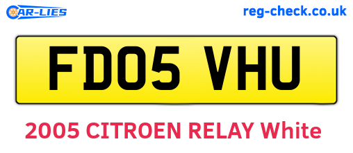 FD05VHU are the vehicle registration plates.