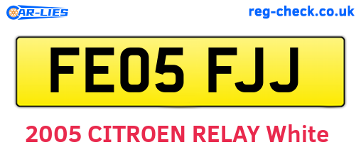 FE05FJJ are the vehicle registration plates.
