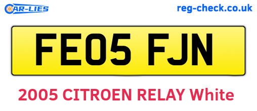 FE05FJN are the vehicle registration plates.