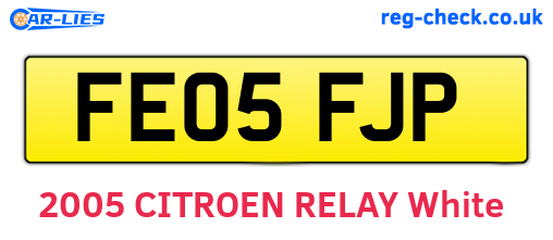 FE05FJP are the vehicle registration plates.