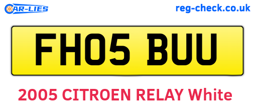 FH05BUU are the vehicle registration plates.