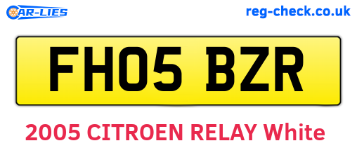 FH05BZR are the vehicle registration plates.