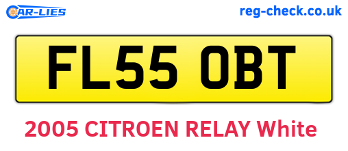 FL55OBT are the vehicle registration plates.