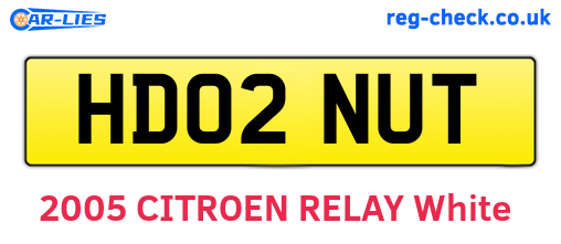 HD02NUT are the vehicle registration plates.