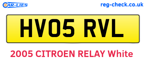 HV05RVL are the vehicle registration plates.