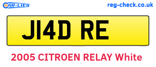 J14DRE are the vehicle registration plates.