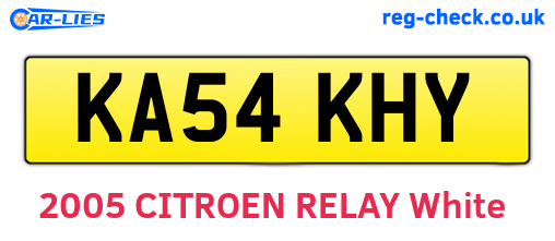 KA54KHY are the vehicle registration plates.