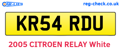 KR54RDU are the vehicle registration plates.