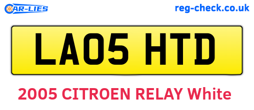 LA05HTD are the vehicle registration plates.