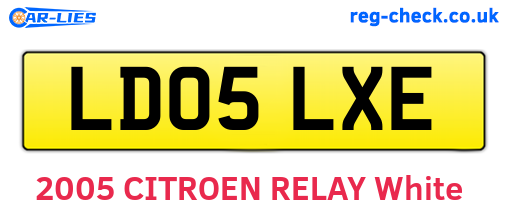 LD05LXE are the vehicle registration plates.
