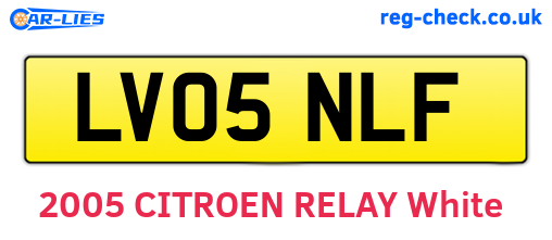 LV05NLF are the vehicle registration plates.