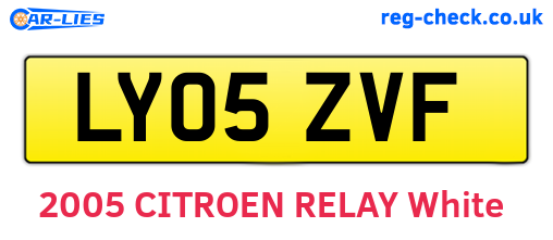 LY05ZVF are the vehicle registration plates.