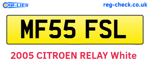 MF55FSL are the vehicle registration plates.