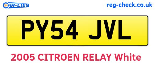 PY54JVL are the vehicle registration plates.