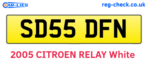 SD55DFN are the vehicle registration plates.