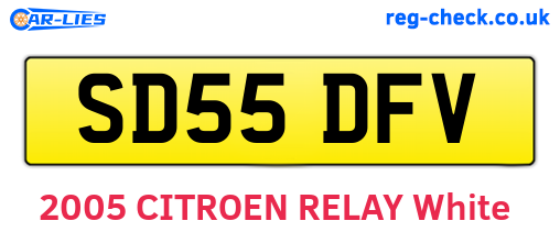 SD55DFV are the vehicle registration plates.