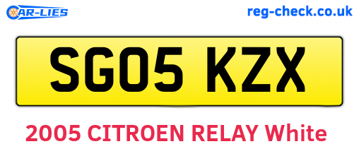SG05KZX are the vehicle registration plates.