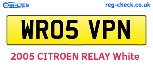 WR05VPN are the vehicle registration plates.