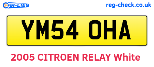 YM54OHA are the vehicle registration plates.