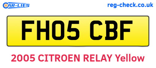 FH05CBF are the vehicle registration plates.