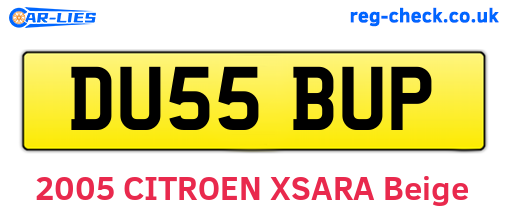 DU55BUP are the vehicle registration plates.