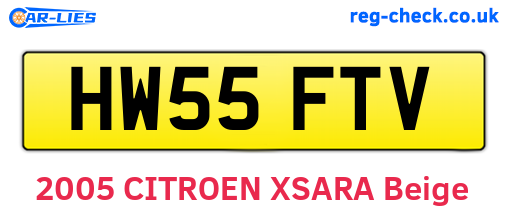 HW55FTV are the vehicle registration plates.