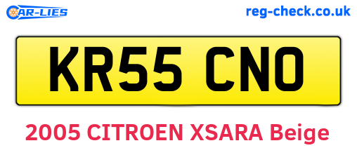 KR55CNO are the vehicle registration plates.