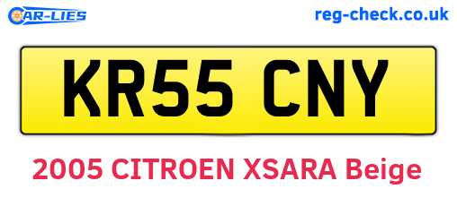 KR55CNY are the vehicle registration plates.