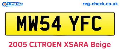 MW54YFC are the vehicle registration plates.