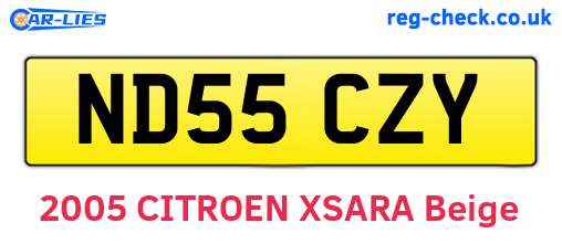 ND55CZY are the vehicle registration plates.