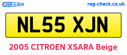 NL55XJN are the vehicle registration plates.