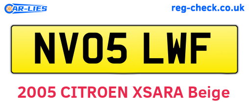 NV05LWF are the vehicle registration plates.