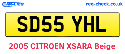 SD55YHL are the vehicle registration plates.