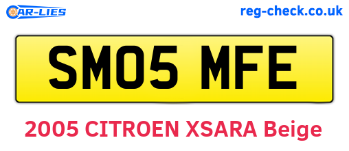 SM05MFE are the vehicle registration plates.