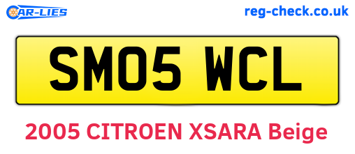 SM05WCL are the vehicle registration plates.