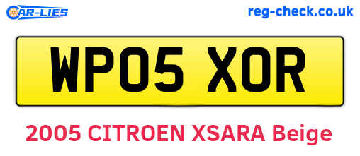 WP05XOR are the vehicle registration plates.