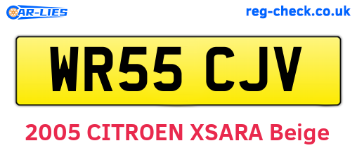 WR55CJV are the vehicle registration plates.