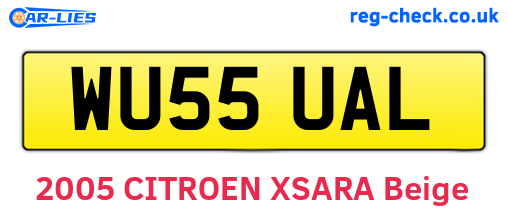 WU55UAL are the vehicle registration plates.