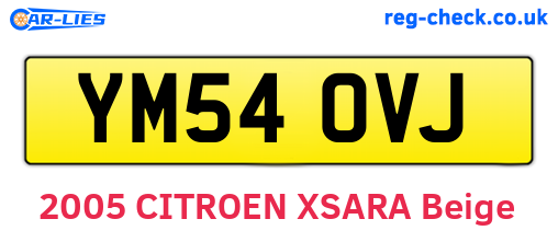 YM54OVJ are the vehicle registration plates.