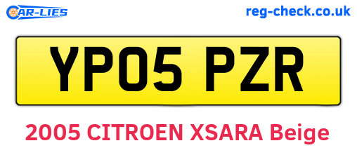 YP05PZR are the vehicle registration plates.