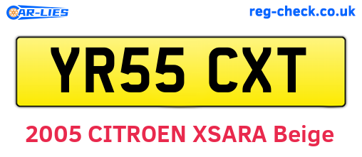 YR55CXT are the vehicle registration plates.