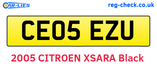 CE05EZU are the vehicle registration plates.