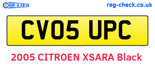 CV05UPC are the vehicle registration plates.