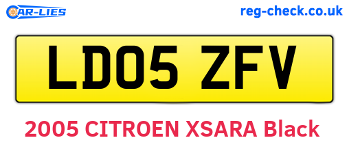 LD05ZFV are the vehicle registration plates.