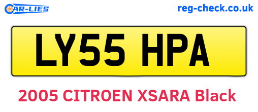 LY55HPA are the vehicle registration plates.
