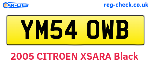 YM54OWB are the vehicle registration plates.