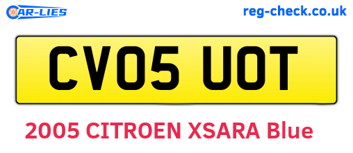 CV05UOT are the vehicle registration plates.