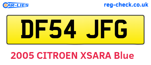 DF54JFG are the vehicle registration plates.
