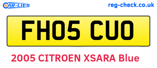 FH05CUO are the vehicle registration plates.