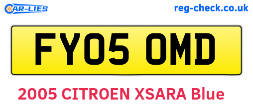 FY05OMD are the vehicle registration plates.